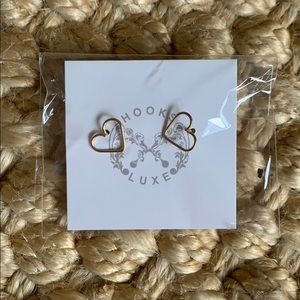 GOLD OPEN HEART EARRINGS